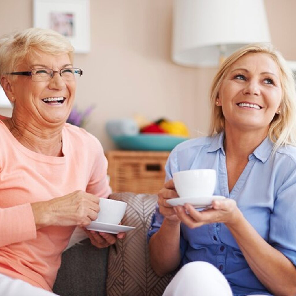 Happy senior client receiving in home care services in New Jersey